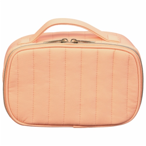 Scunci Quilt Cosmetic Bag - Coral Perspective: front