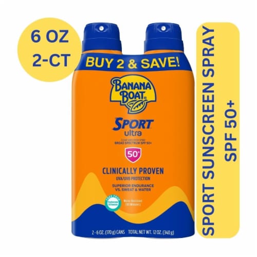 Banana Boat Sport Ultra SPF 50 Twin Pack Sunscreen Spray Perspective: front