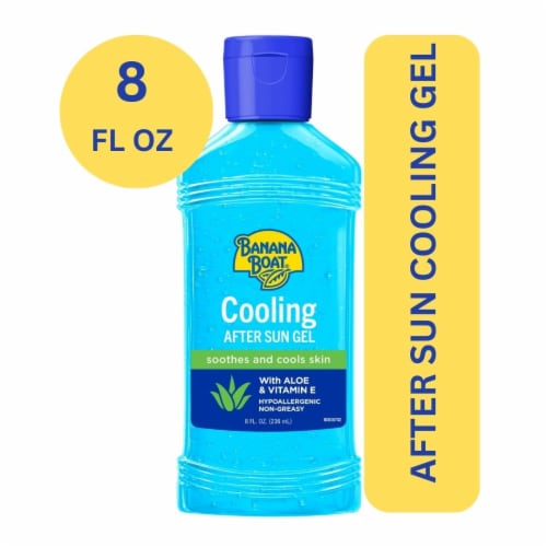 Banana Boat Cooling After Sun Gel Cools + Soothes + Replenishes Skin Made With Aloe + Vitamin E Perspective: front