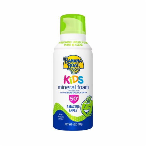 Banana Boat Amazing Apple Mineral Sunscreen Foam Lotion SPF 50+ Perspective: front