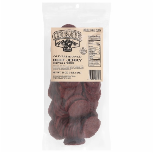Old Trapper Old Fashioned Chopped & Formed Double Eagle Beef Jerky Perspective: front
