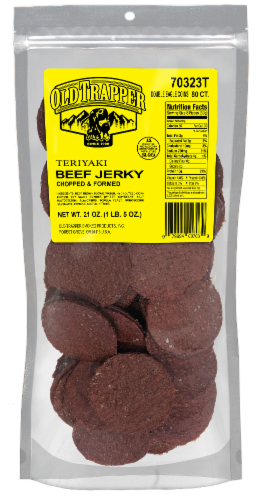 Old Trapper Teriyaki Double Eagle Beef Jerky Perspective: front