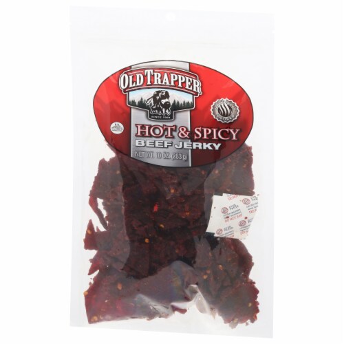 Old Trapper Hot & Spicy Beef Jerky Perspective: front