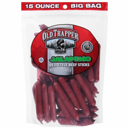 Old Trapper Jalapeno Deli Style Beef Sticks Perspective: front