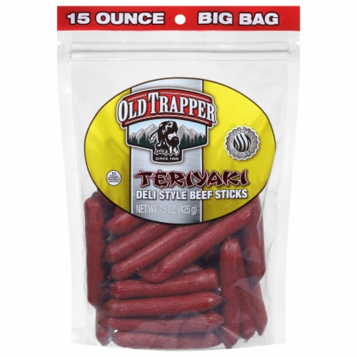 Old Trapper Teriyaki Deli Style Beef Sticks Perspective: front