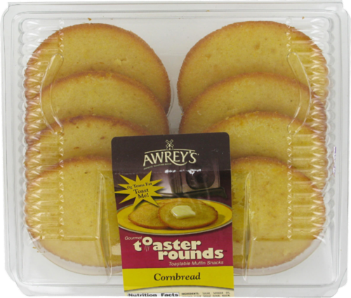 Awrey's Cornbread Toaster Rounds Perspective: front