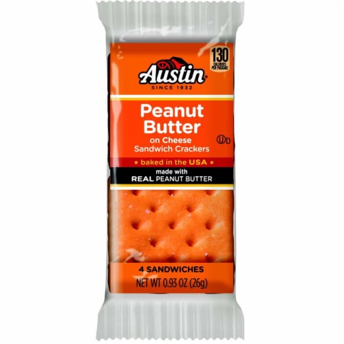 Austin Cheese Sandwich Cracker with Peanut Butter, 0.917 Ounce -- 144 per case. Perspective: front