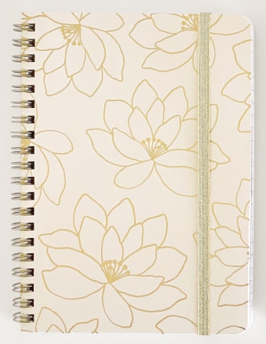 Carolina Pad Keep it in Line Personal Book Cream Floral Perspective: front