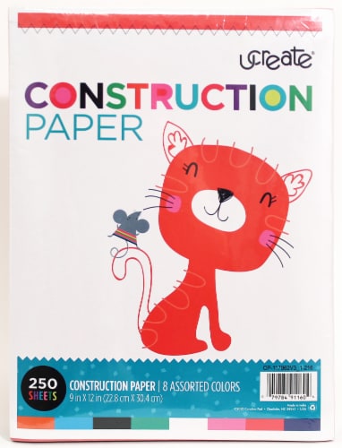 Ucreate Construction Paper - 250 Sheets - Assorted Perspective: front