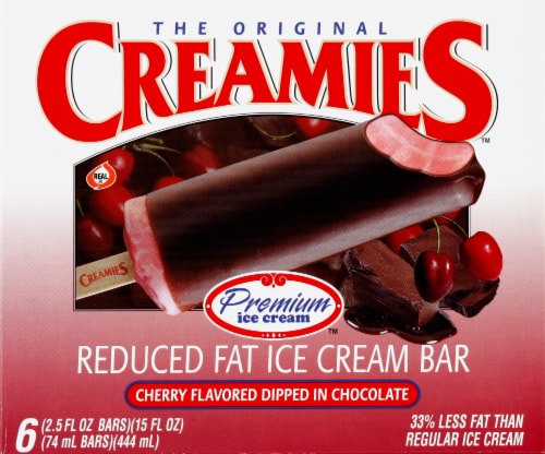 Creamies Cherry Dipped in Chocolate Reduced Fat Ice Cream Bars, 15 fl ...