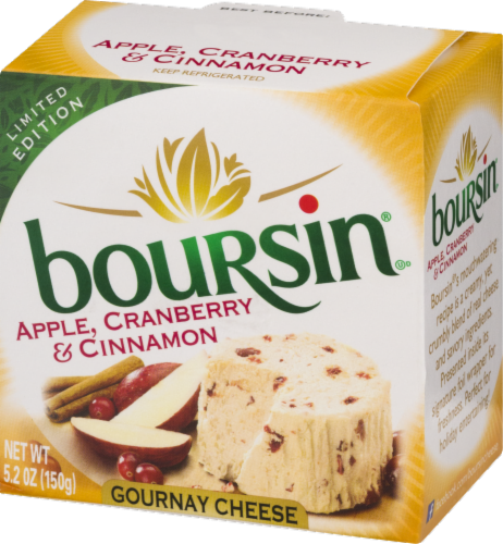 Boursin Apple Cranberry & Cinnamon Gournay Cheese Perspective: front