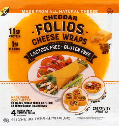 Folios Cheddar Cheese Wraps Perspective: front