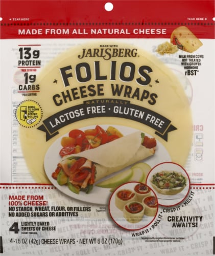 Folios Gluten Free Jarlsberg Cheese Wraps Perspective: front