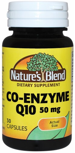 Nature's Blend Co-Enzyme Q10 Capsules 50mg 30 Count Perspective: front