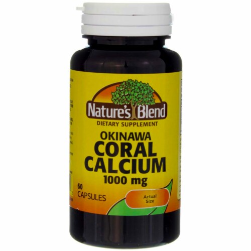 Nature's Blend Okinawa Coral Calcium Capsules 1000mg Perspective: front