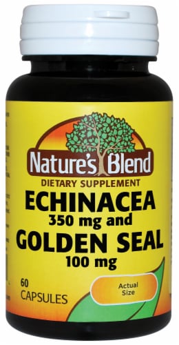 Nature's Blend Echinacea and Golden Seal Capsules 100mg Perspective: front