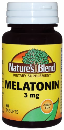 Nature's Blend Melatonin Tablets 3mg 60 Count Perspective: front