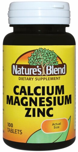 Nature's Blend Calcium Magnesium Zinc Tablets Perspective: front