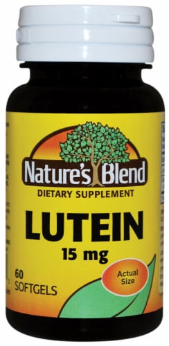 Nature’s Blend Lutein Dietary Supplement Softgels 15mg 60 Count Perspective: front