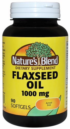 Nature's Blend Flaxseed Oil Softgels 1000mg Perspective: front