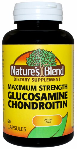Nature's Blend Maximum Strength Glucosamine Chondroitin Capsules 60 Count Perspective: front