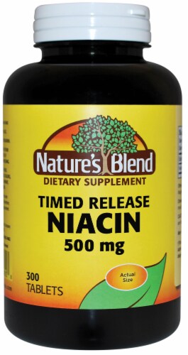 Nature's Blend Time Release Niacin Tablets 500mg Perspective: front