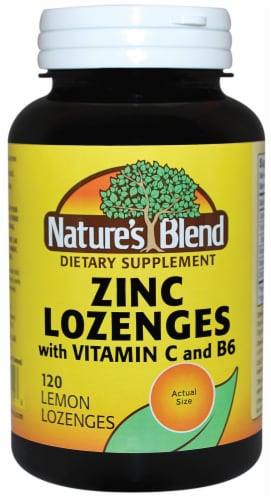Natures Blend Lemon Zinc Lozenges 120 Count Perspective: front