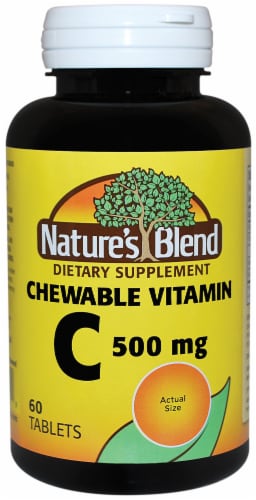 Nature's Blend Vitamin C Chewable Tablets 500mg 60 Count Perspective: front