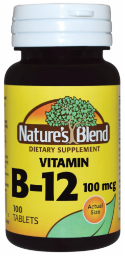 Nature's Blend Vitamin B-12 Tablets 100 mcg 100 Count Perspective: front