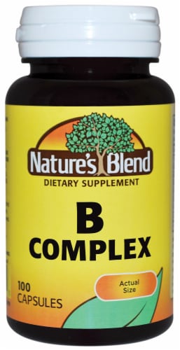 Nature's Blend Vitamin B Complex Capsules 100 Count Perspective: front