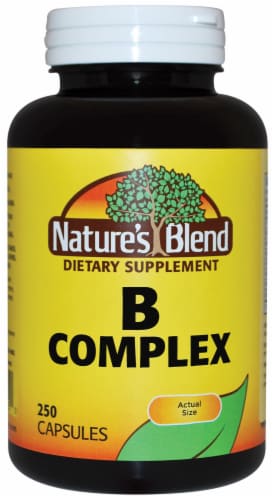 Nature’s Blend B Complex Dietary Supplement Capsules 250 Count Perspective: front
