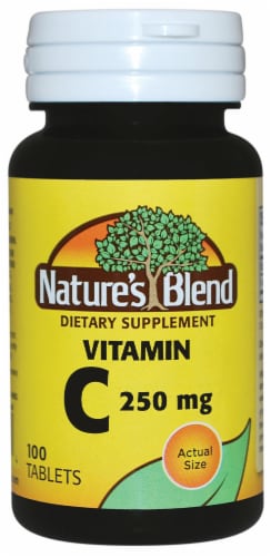 Nature's Blend Vitamin C Tablets 250mg 100 Count Perspective: front