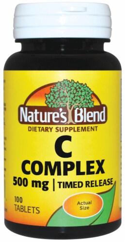 Nature's Blend C Complex Timed Release Tablets 500mg 100 Count Perspective: front
