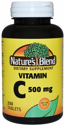 Nature’s Blend Vitamin C Dietary Supplement Tablets 500mg 250 Count Perspective: front