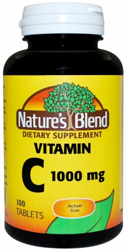 Nature's Blend Vitamin C Tablets 1000mg 100 Count Perspective: front
