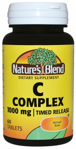 Nature's Blend C Complex Timed Release Tablets 1000mg 60 Count Perspective: front
