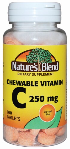 Nature's Blend Chewable Vitamin C Tablets 250mg 100 Count Perspective: front