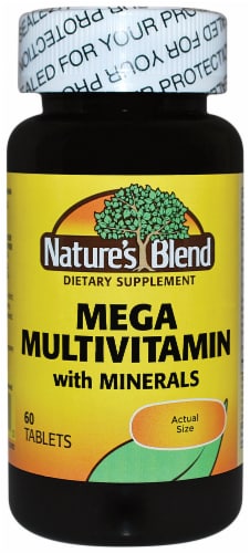Nature's Blend Mega Multi Vitamin with Minerals Tablets Perspective: front
