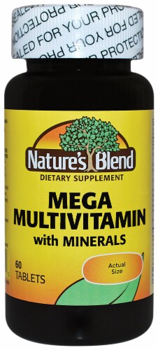 Nature's Blend Mega Multi Vitamin with Minerals Tablets Perspective: front
