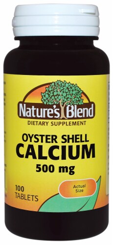Natures Blend Calcium Oyster Shell Tablets 500mg Perspective: front