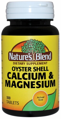 Nature's Blend Oyster Shell Calcium & Magnesium Tablets Perspective: front