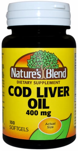 Nature's Blend Cod Liver Oil Softgels 400mg Perspective: front
