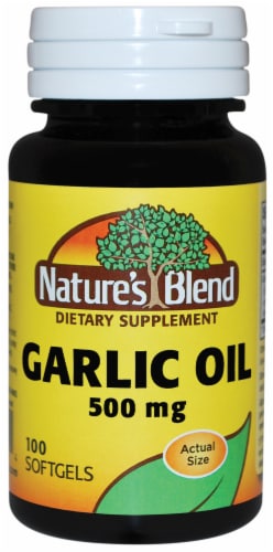 Nature's Blend Garlic Oil Softgels 500mg Perspective: front