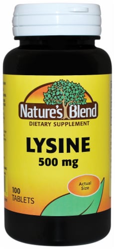 Nature's Blend Lysine Tablets 500mg Perspective: front