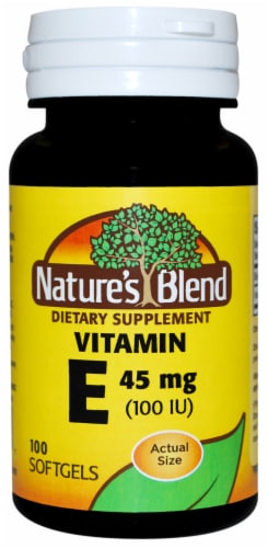 Natures Blend Vitamin E 45mg Softgels 100 Count Perspective: front