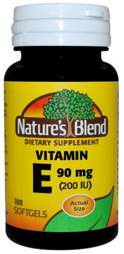Nature's Blend Vitamin E Softgels 90mg Perspective: front