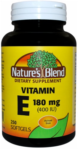 Nature's Blend Vitamin E Softgels 180mg 250 Count Perspective: front