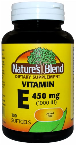 Nature's Blend Vitamin E Softgels 450mg 100 Count Perspective: front