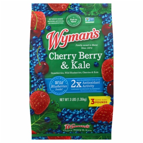 Wyman's® Cherry Berry & Kale Mix Frozen Fruit Perspective: front