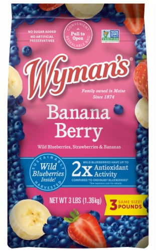 Wyman’s® No Sugar Added Banana Berry & Wild Blueberry Frozen Fruit